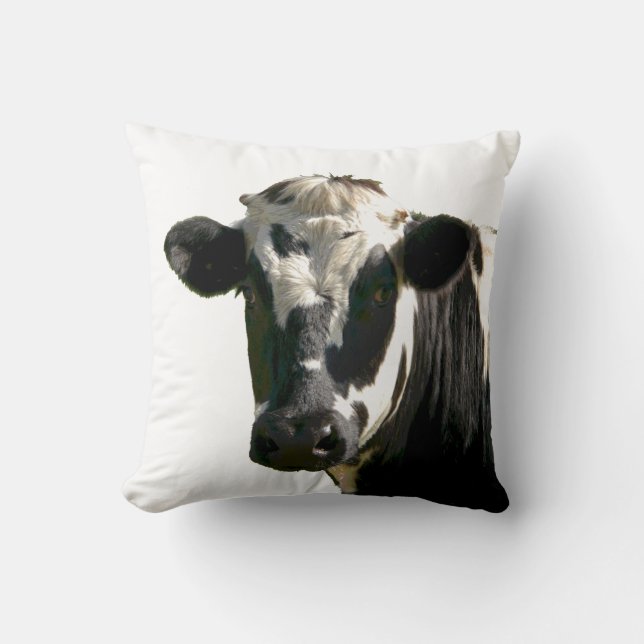 Holstein Dairy Cow Farm Animal Throw Pillow (Front)