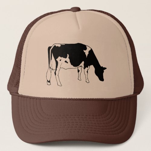 Holstein Dairy Cow Freehand Line Drawing Trucker Hat