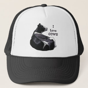 Holstein Dairy Cow: I Love Cows: Original Art Trucker Hat