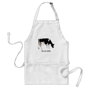 Holstein Dairy Cow, Line Drawing, Milk Adult Apron