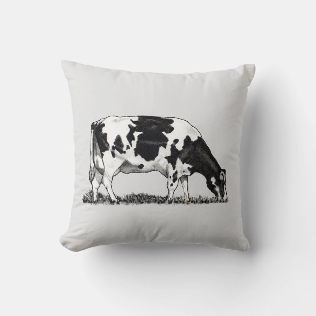 Holstein Dairy Cow Throw Pillow (Front)