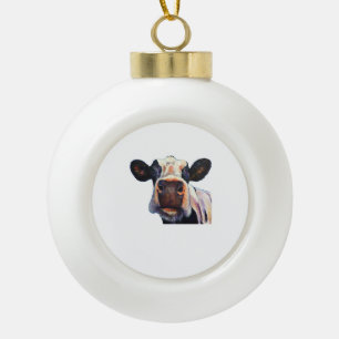 Holstein Friesian Cow - Cute Cow - Gift For Cow Lo Ceramic Ball Christmas Ornament