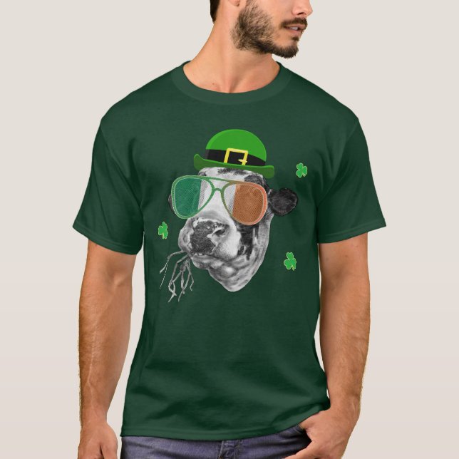 Holstein Friesian Dairy Cow St Patrick's Day T-Shirt (Front)