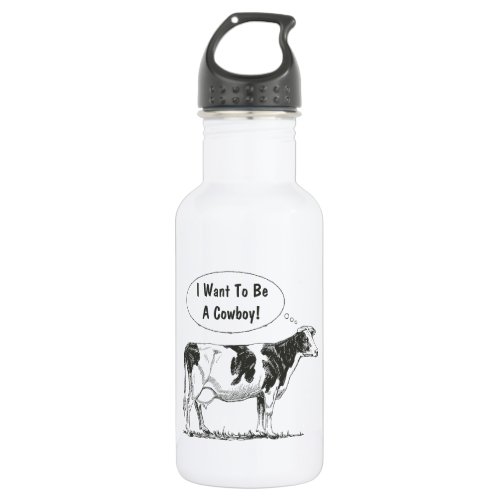 Holstein Thought Cow Customize It Stainless Steel Water Bottle