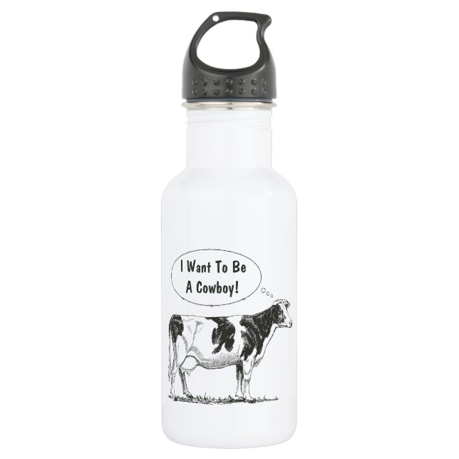Holstein Thought Cow Customize It Stainless Steel Water Bottle (Front)