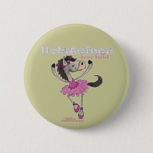 Holsteiner Horse Ballet Pinback Button (Front)