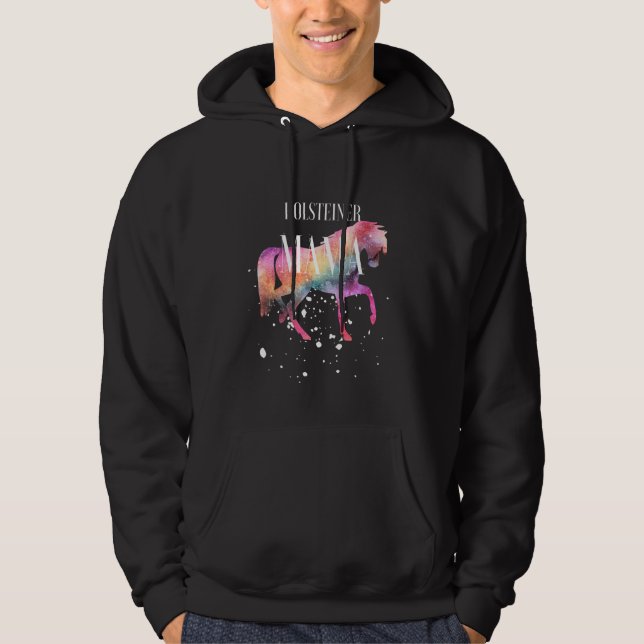 Holsteiner Horse Mama Galaxy Horse Girl Equestrian Hoodie (Front)