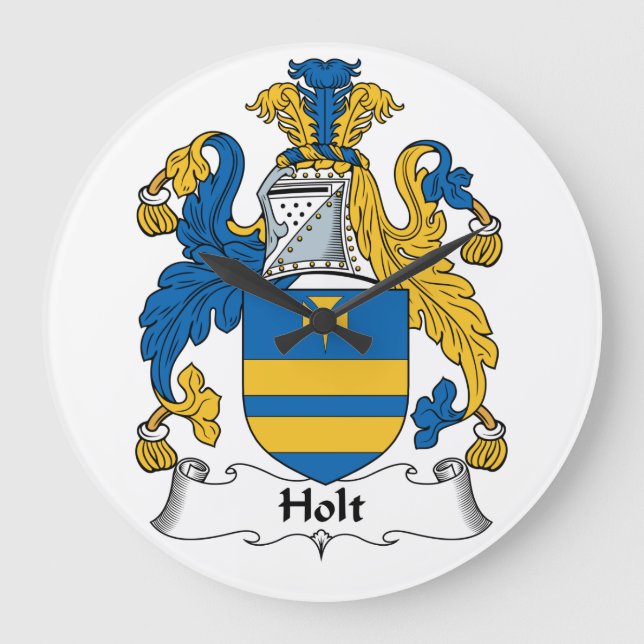 Holt Family Crest Large Clock (Front)