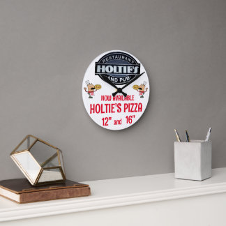 HOLTIES PIZZA ROUND CLOCK