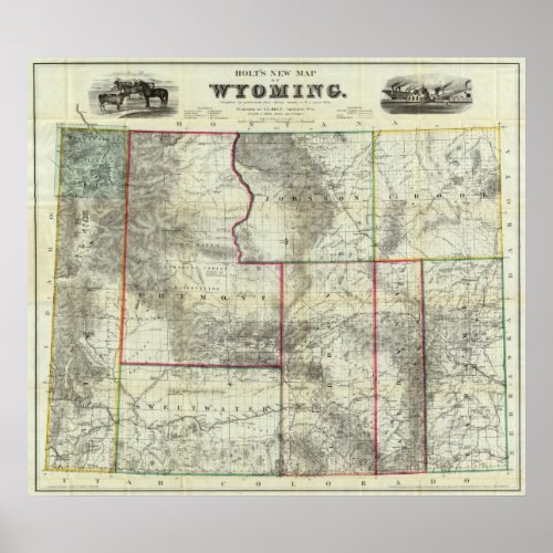 Holts New Map Wyoming Poster