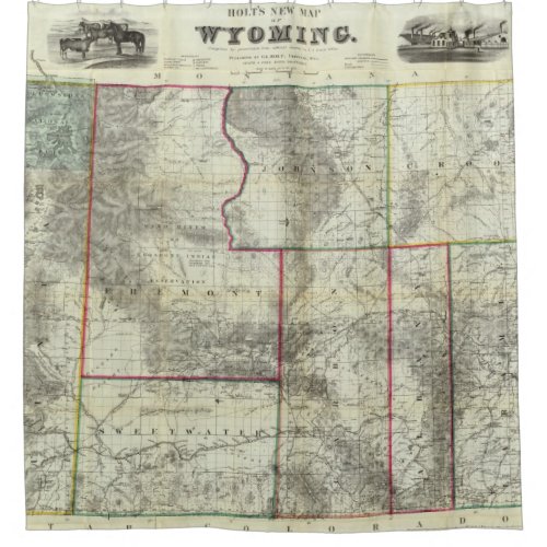Holts New Map Wyoming Shower Curtain