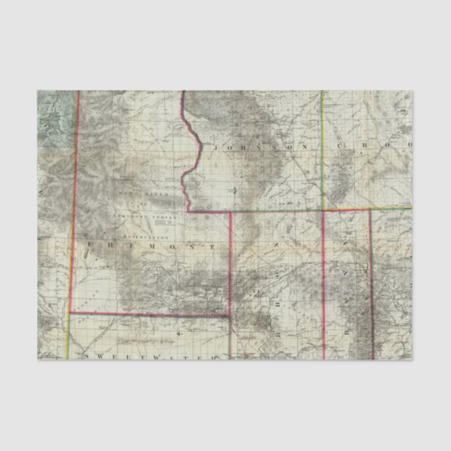 Holt's New Map, Wyoming Tissue Paper (Front)