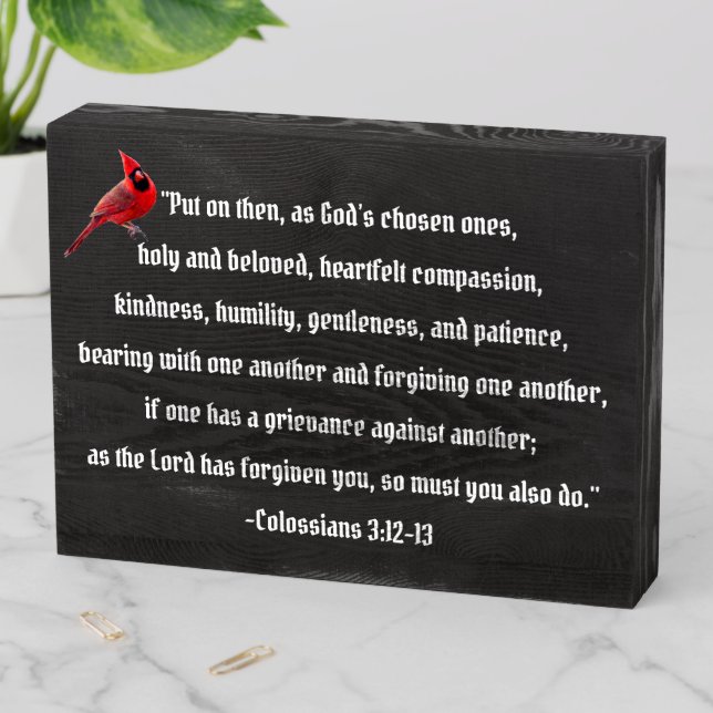 “Holy and Beloved” Wooden Box Sign (In Situ Horizontal)