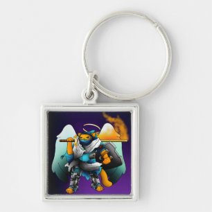 Holy Angel Knight Cat Keychain