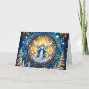 Holy Angel Stained Glass Christmas Holiday Card