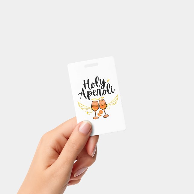 Holy Aperoli Witty Trendy Aperol Spritz Statement Badge (Handheld)