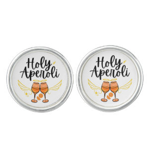 Holy Aperoli Witty Trendy Aperol Spritz Statement Cufflinks