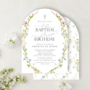 Holy Baptism & 1st Birthday Wildflower Nature Invitation