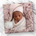 Holy Baptism Elegant Modern Chic Heart Baby Photo Magnet<br><div class="desc">This simple and modern design is composed of serif typography and add a custom photo,  add baby's name and month and year of baptism</div>