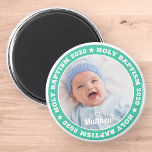 Holy Baptism Modern Custom Photo Magnet<br><div class="desc">This simple and modern design is composed of serif typography and add a custom photo.</div>