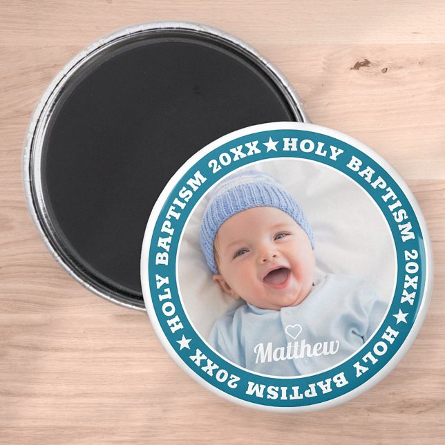 Holy Baptism Modern Custom Photo Magnet (Creator Uploaded)