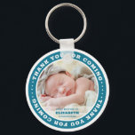 Holy Baptism Modern Simple Custom Photo Favor Keychain<br><div class="desc">This simple and modern design is composed of serif typography and add a custom photo.</div>