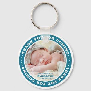 Holy Baptism Modern Simple Custom Photo Favor Keychain
