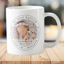 Holy Baptism Simple Frame Modern Custom Photo Coffee Mug