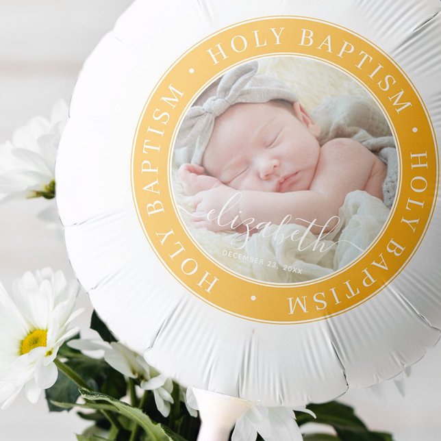 Holy Baptism Simple Modern Frame Custom Photo Balloon (Creator Uploaded)
