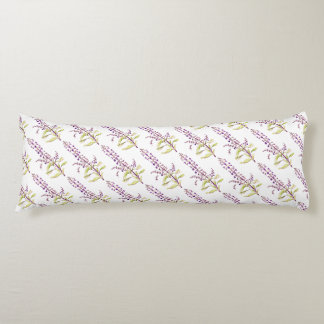 Holy Basil herbs hand painted watercolor art Body Pillow