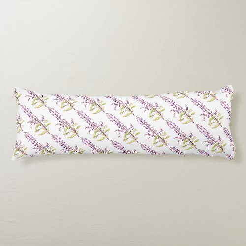 Holy Basil herbs hand painted watercolor art Body Pillow