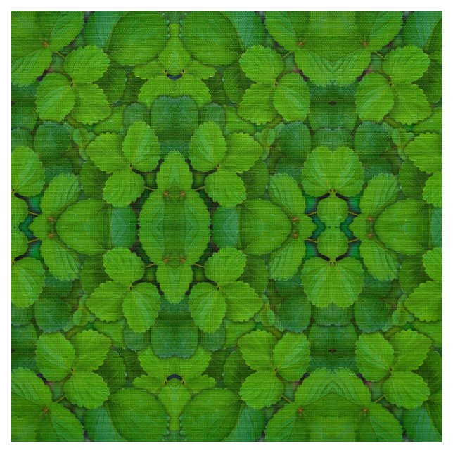 Holy Basil Tulsi Green Mint Leaves Fabric (Swatch)