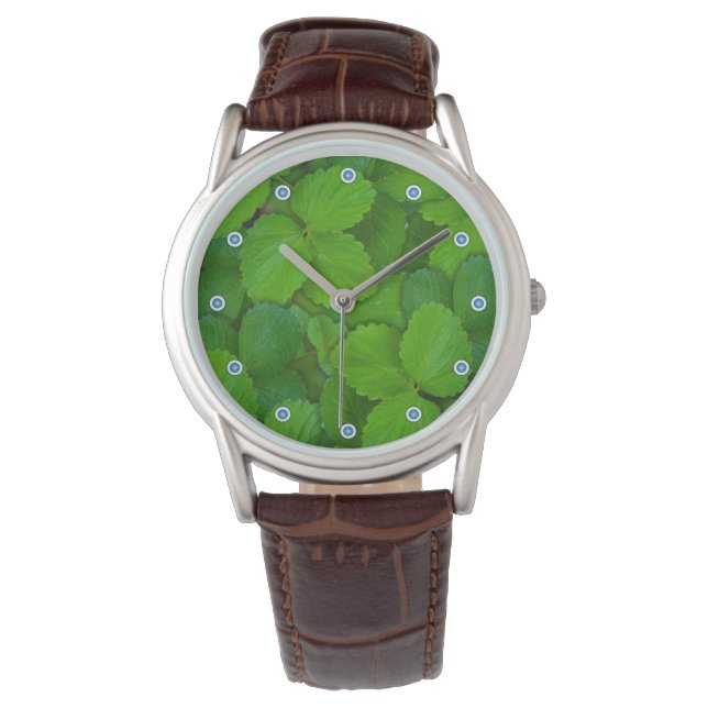 Holy Basil Tulsi Green Mint Leaves Watch (Front)
