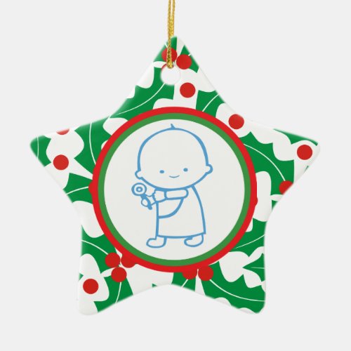 Holy Berry Babys 1st Christmas Custom Ornament