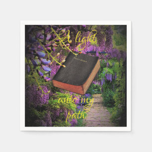 Holy Bible, A light unto my path, wisteria path Napkins