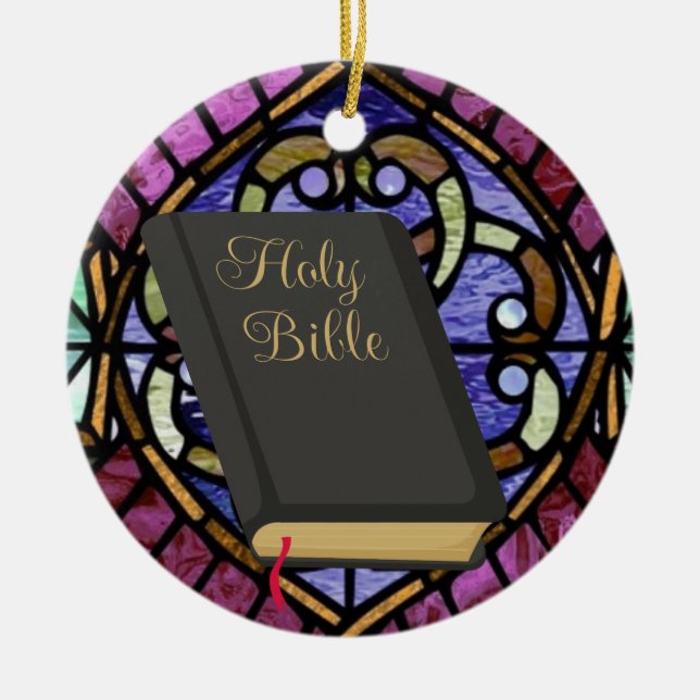 Holy Bible and Scripture - SRF Ceramic Ornament (Front)