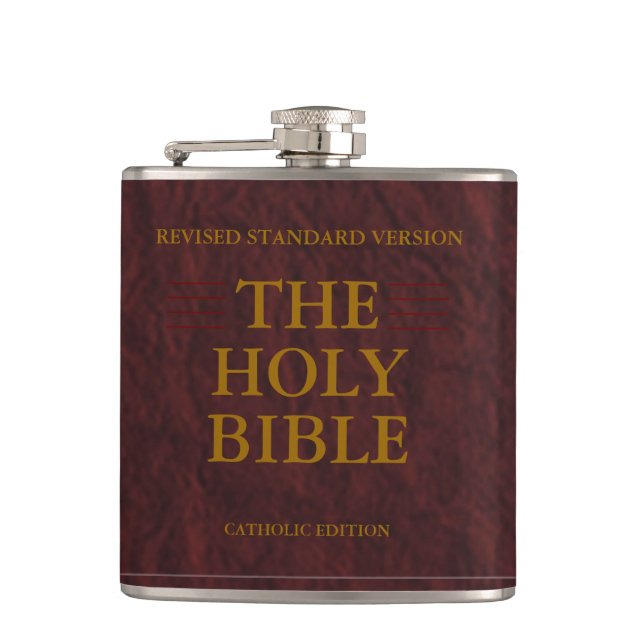 Holy Bible Catholic Edition Hip Flask (Front)