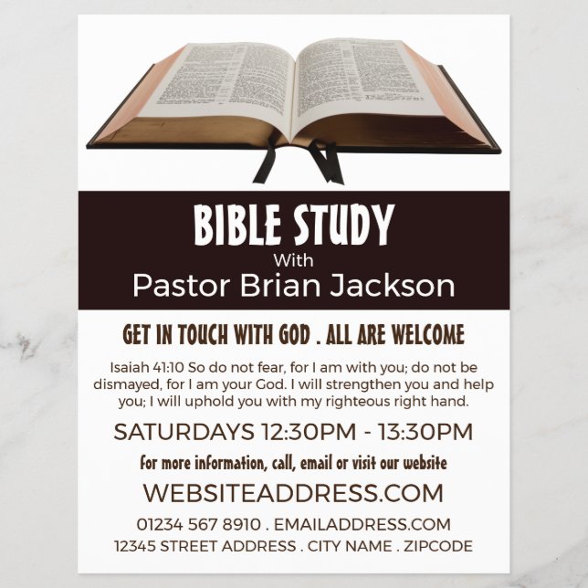 Holy Bible, Christian Bible Class Advert Flyer (Front)