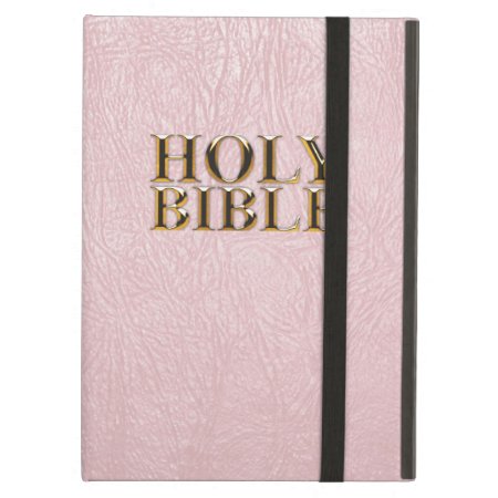 Holy Bible Christian Religion Faux Pink Leather Cover For Ipad Air