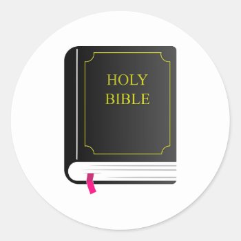 Holy Bible Classic Round Sticker by prawny at Zazzle
