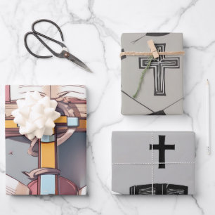 Holy Bible & Cross Elegance Wrapping Paper Sheets