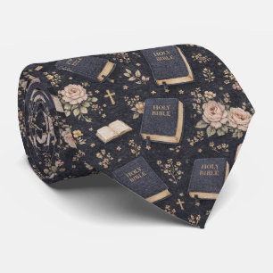 Holy Bible Elegant Christian Faith Pattern Neck Tie