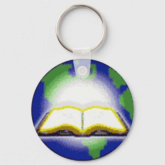 Holy Bible & Globe Keychain (Front)