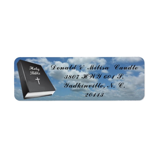 HOLY BIBLE LABEL (Front)