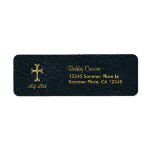 Holy Bible Leather Label