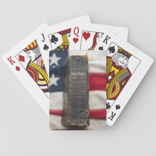 Holy Bible on American Flag Playing Cards