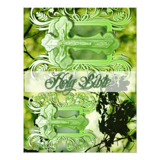 Holy Bible Photo Enlargement – Ornate Green Cross