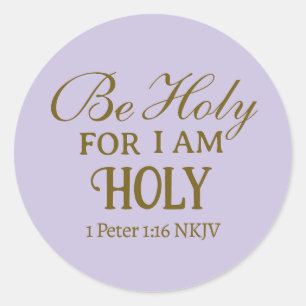 Holy Bible Verse Purple and Gold Simple Christian Classic Round Sticker