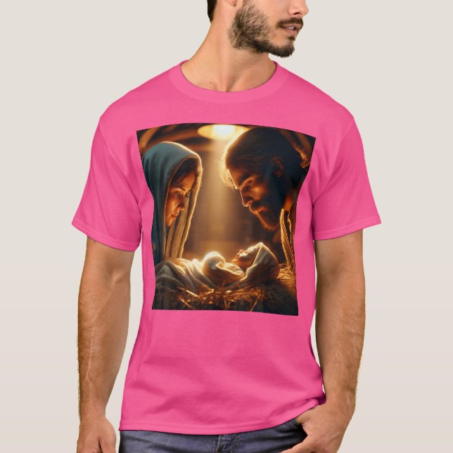 Holy Birth Of Baby Jesus In The Manger Bethlehem S T-Shirt (Front)