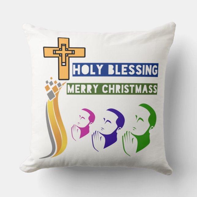 Holy blessing throw pillow (Front)